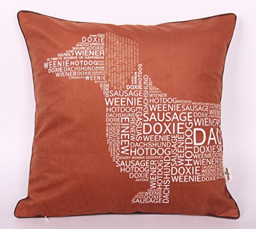 1RHshopstor Letter Dachshund Head Dark Brown26318 Sofa Simple Home Decor Design Throw Pillow Case Decor Cushion Covers Square 18x 18 Inches