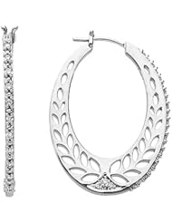 14K White Gold Diamond Hoop Earrings - 0.33 Ct. -- LIFETIME WARRANTY