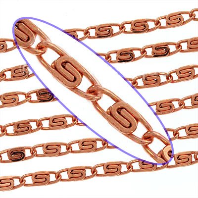 Genuine Copper Scroll Link Chain 10 x 3.5mm - Sold By The Foot