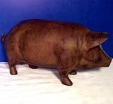 Rust Pig Piggy Bank X-Large-Door Stop-Garden-Cast Iron