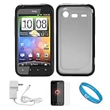 Durable Crystal Hard Case Cover with Black Rubberized TPU Silicone Skin Edg ....