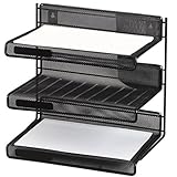 Rolodex 22341 - Mesh Three-Tier Letter Size Desk Shelf, 12 1/2 x 9 1/4 x 12 ....