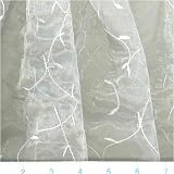 Embroidered Shimmer Organza Vines White