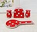 New Viva Collection, Polka Dot Hand Painted Ceramic Table Top Set, 84225/28**YOUR CHOICE OF COLOR** by ACK (RED)