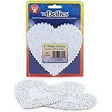 Hygloss 93641 36-Piece Heart Doilies, 4-Inch, White
