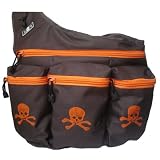 Diaper Dude Skull and Crossbones Diaper Bag - Brown