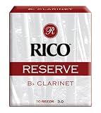 Rico Reserve Bb Clarinet Reeds, Strength 3.0, 10-pack