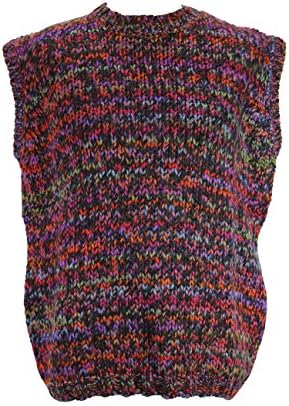 Bramante Womens Sleeveless Sweater Vest Size Vii Regular Multi-Color Red Wool