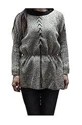 Long Sleeves Cotton/Knit Sweater Stretchy Round Neck Skater Dress/Mini Dress 