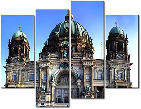 4 Panel Wall Art Painting Berlin Cathedral Under Blue Sky Prints On Canvas The Picture City Pictures Oil For Home Modern Decoration Print Decor For Girls Room