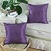 CaliTime Cushion Cover Throw Pillow Case Shell for Home Sofa Couch, Roses Floral Embroidered 18 X 18 Inches, Purple