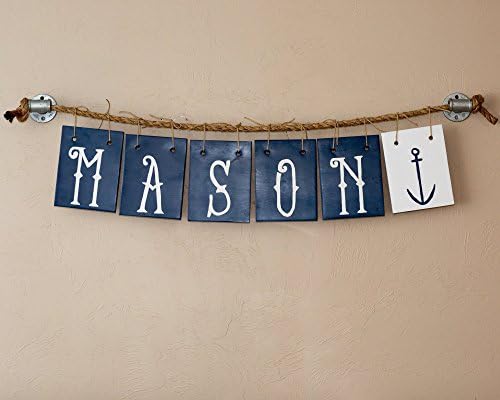 Personalized Nautical Custom Name Sign Letters | Nursery Sign | Nursery Decor | Crib Sign | Kids Room Sign | Rope Sign | Nursery Name Sign | Baby Name Sign | Family Name Wall Decor