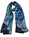 Dahlia Women's 100% Luxury Long Silk Scarf - Art Collection