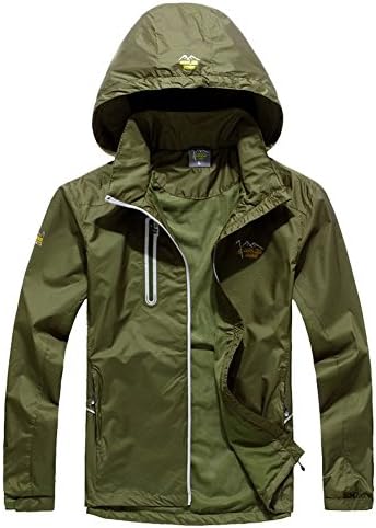 Free2mys Adult's Windproof Uv-protection Quick Dry Super Thin Hoodie Plus Size (Asia XL, Army Green)