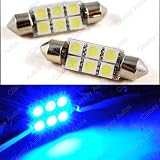 36mm Festoon 6 LEDs SMD LED Bulb Ultra Blue for 3021 DE3021 6411 6413 6418 DE3423... 