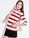Camii Mia 3/4 Sleeve Shirts for Women, Striped Tee Shirts Cotton Stretchy Lightweight Slim Fit (Small, Red)