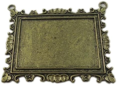 GraceAngie(TM) Antique Style Bronze Tone Square Photoframe Shaped Charms Pendants 3pcs-31402