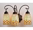 18 Inch W Ivory Tiffany Acorn 3 Lt Vanity Wall Sconces