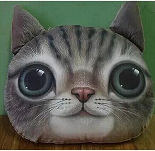 TOPBY Adorable Meow Stuffed Cuddle Pillow Cushion Plush Toy for Car Sofa Chair Bed Decor,Kakki