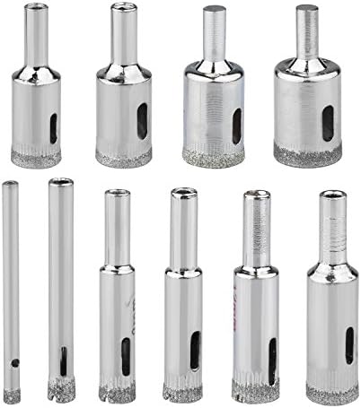 jinnuo star® LOT 10Pcs SET Diamond Hole Saw Drill Bit Set 4mm - 22mm Granite Glass Tile - Tools 10Piece Diamond Dust Hole SAW Drill BIT for Ceramic Tile Marble Rock Porcelain