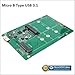 USB 3.1 Micro B Connector to M.2 / mSATA SSD Adapter Board