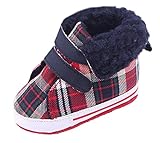 C-Princessベビーシューズ ファーストシューズ 歩行靴 子供用 キッズ 赤ちゃん 新生児 チェック柄 秋冬 防寒 かわいい 出産お祝い (11cm)