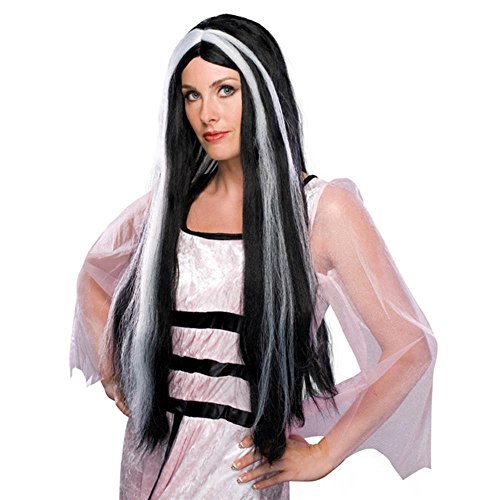 Rubie's Costume 28-Inch Streaked Vampiress Wig, Black/White, One Size