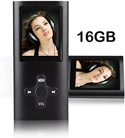Vontac MP3 Player 16GB Portable Music Player with FM Radio Voice Recorder Supporting MP3 WMA WAV Black