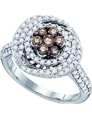 0.99CTW COGNAC DIAMOND LADIES FASHION RING