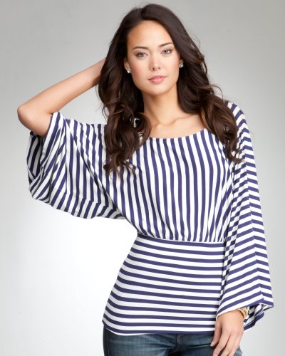 bebe So Striped Kimono Sleeve Top