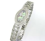 Ladies 18K Silver Plated BLING Oval Bracelet Watch Made with SWAROVSKI Elements