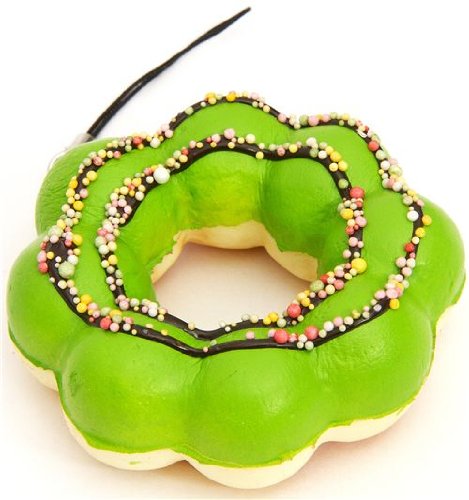 Imagen 3 de Adorno blandito donut verde flor con bolitas de colores
