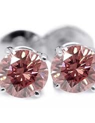 2.00 ctw Pink Diamond Beautiful 14k Gold stud Earrings.