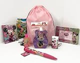 Walt Disney World Trip Vacation Gift Set Minnie Mouse Autograph Book, Pen, Water Bottle, Play Pack Grab & Go, Hand Gel, Tissues, Picture Frame & Backpack 8pc Travel Bundle