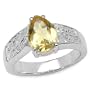 1.35 Carat Genuine Citrine & White Topaz Silver Ring