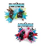 Wild Giraffe and Zebra Assortment of 2 Child Hair Bows 190075
