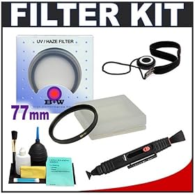 B+W Digital 77mm UV Haze Glass Lens Filter + Accessory Kit for Canon, Nikon, Sony, Olympus...