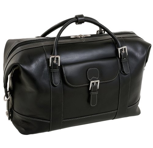 Siamod 25085 Amore Oil Pull-Up Leather Duffel Bag Black