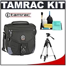 Tamrac Explorer 2 DSLR Camera Bag (Black) + Tripod + Accessory Kit for Canon Rebel XSi, XS, T1i, XTi, 40D, 50D, Nikon D40, D60, D5000, D90, D300, D700, Olympus Evolt E-30, E-450, E-520, E-620, and Sony Alpha A200, A300, A350, A700 Digital SLR Cameras