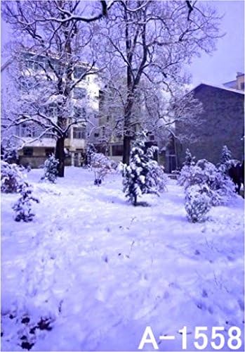 200 Cm* 150 Cm (5 Ft*6.5 Ft) Classroom After Heavy Snow Many Player Footprints Trees Sunset Scenery Photo Studio Backgrounds K-1558