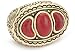 Bronzed by Barse "Flameneo" Red Howlite Ring, Size 8