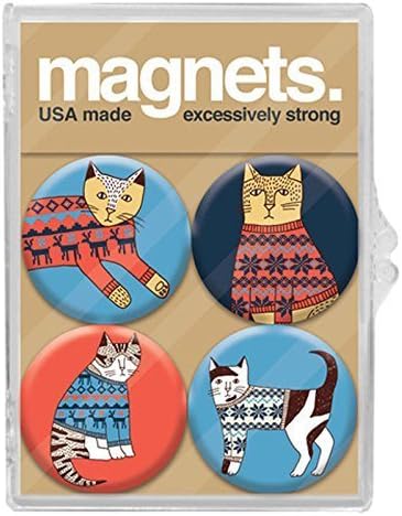 Magnet Set - Holiday Sweater Cats by Badge Bomb