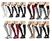 STYLEGAGA Womens Cable Check Stripe Pattern Over The Knee High Socks