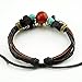 November's Chopin Unique Beads Braided Leather Adjustable Wrap Bracelet