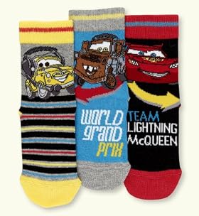 3 Pairs of Younger Boys' Cotton Blend Car Socks