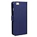 iPhone 6 Plus Case, Abacus24-7 Leather Wallet with Flip Cover and Stand, Blue