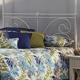 Queen Size Metal Headboard - Vineland Traditional Style in Antique White Finish Queen Size Metal Headboard - Vineland Traditional Style in Antique White Finish