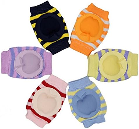 Investor Unisex Baby Apple Stripe Crawling Toddler Knee Pads(3 Pack)