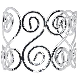 Silver Tone Swirl Cuff Bracelet