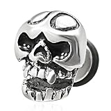 The Stainless Steel Jewellery Shop - Stainless Steel Vampire Skull Chin Labret - Includes FREE Velvet Jewellery Gift Pouch